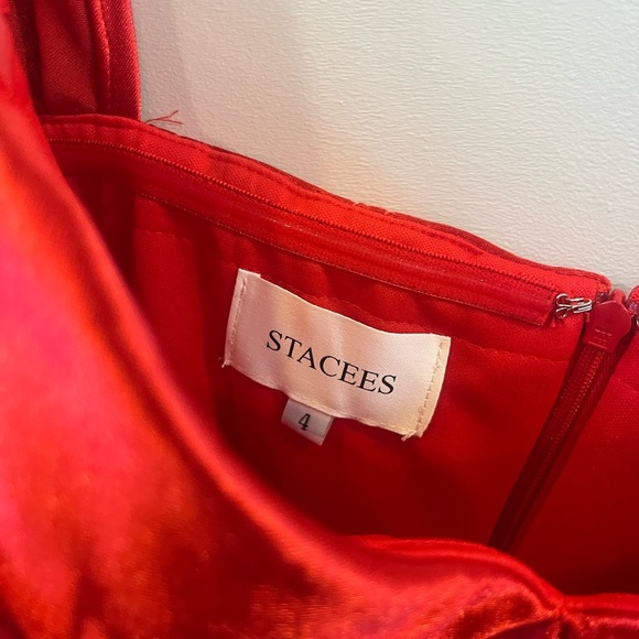 Red Pleated Sweetheart Mini Dress - Picture 4 of 5